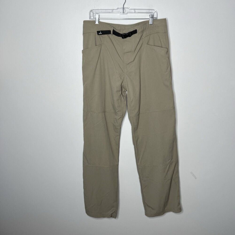 Prana Pants Mens XL Belted Outdoor Hiking Canvas Tan Pockets‎ Gorpcore - Picture 11 of 12